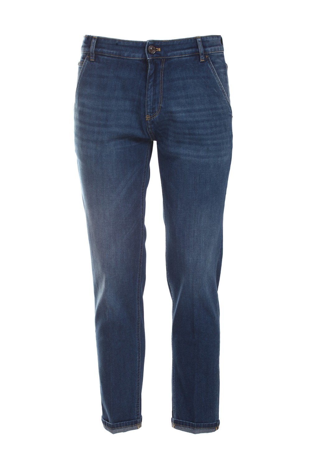 shop PT01  Jeans: PT01 denim in cotone elasticizzato.
Tasche all'americana.
Narrow fit.
Taschino orologio.
Chiusura con zip e bottone.
Cinturino in doppio tessuto.
Fondo 18 cm circa con orlo finito.
Composizione: 92% cotone, 6% elastomultiestere, 2% elastane.
Fabbricato in Romania.. C5ZJ01Z40BAS CA43-ME70 number 3316461